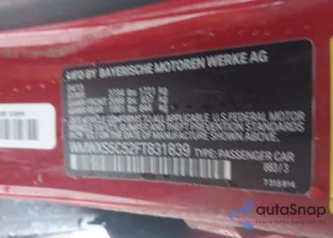 2015 Mini Hardtop Cooper from USA, damaged, VIN WMWXS5C52FT831839